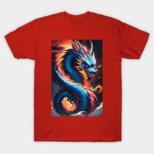 Red and blue Chinese dragon T-Shirt